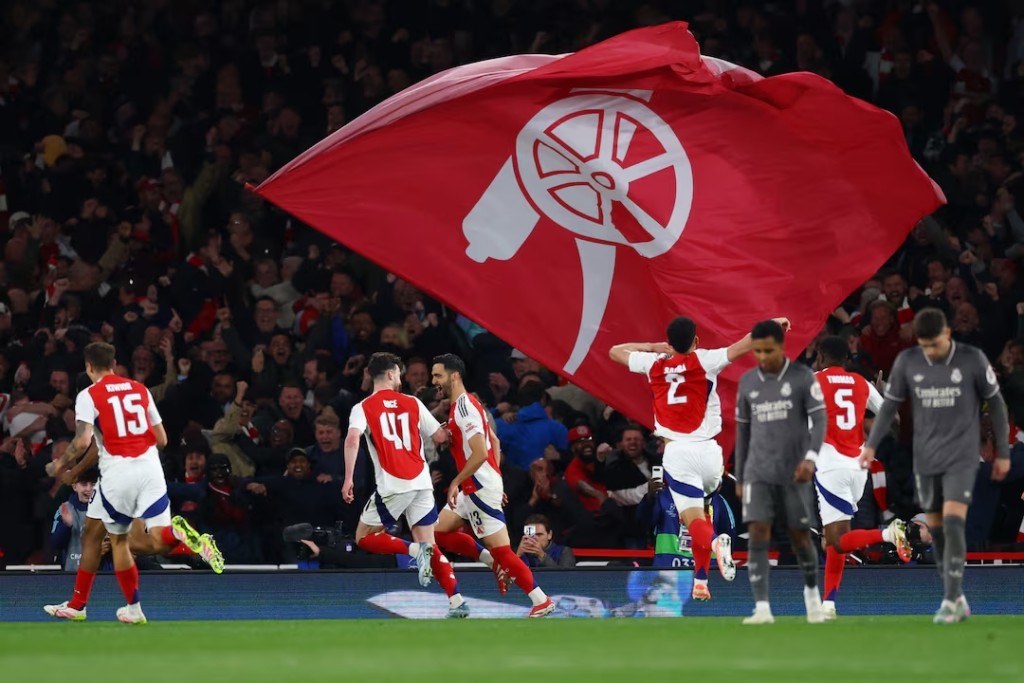 Arsenal goal in the Emirates Stadium against Real Madrid