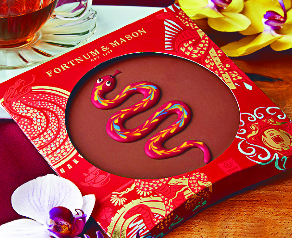 Lunar New Year Chocolate Plaque and Lunar New Year iced biscuits from Fortnum and Mason.